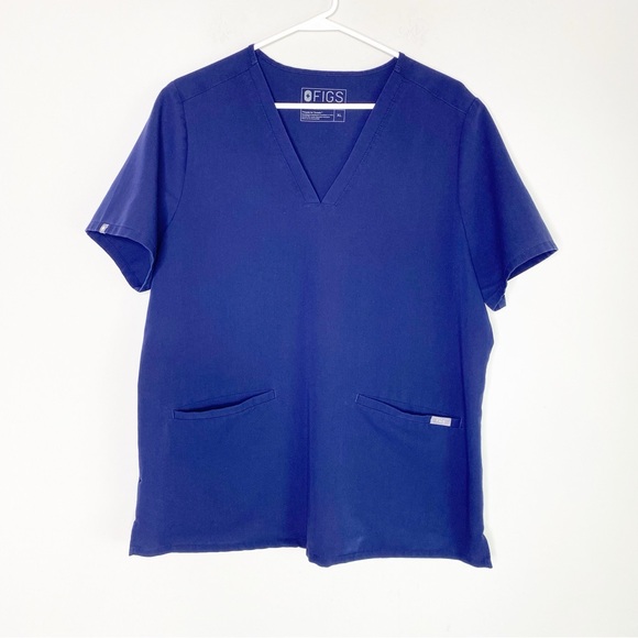 Figs Casma Three Pocket Scrub Top Navy Size XL - Picture 1 of 8